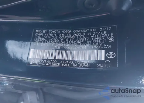 2018 Toyota Camry Se from USA, damaged, VIN JTNB11HK6J3024784